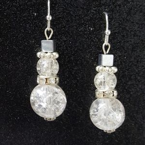 Cute Crystal Snowman Earrings